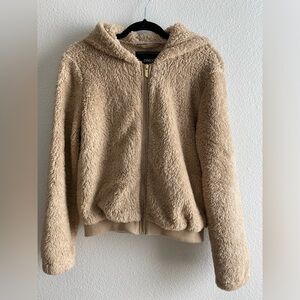 Only Light Brown Zipper sherpa sweater